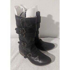Bucco Capensis Women's Size 10 Boots w/ Buckles Black Denim